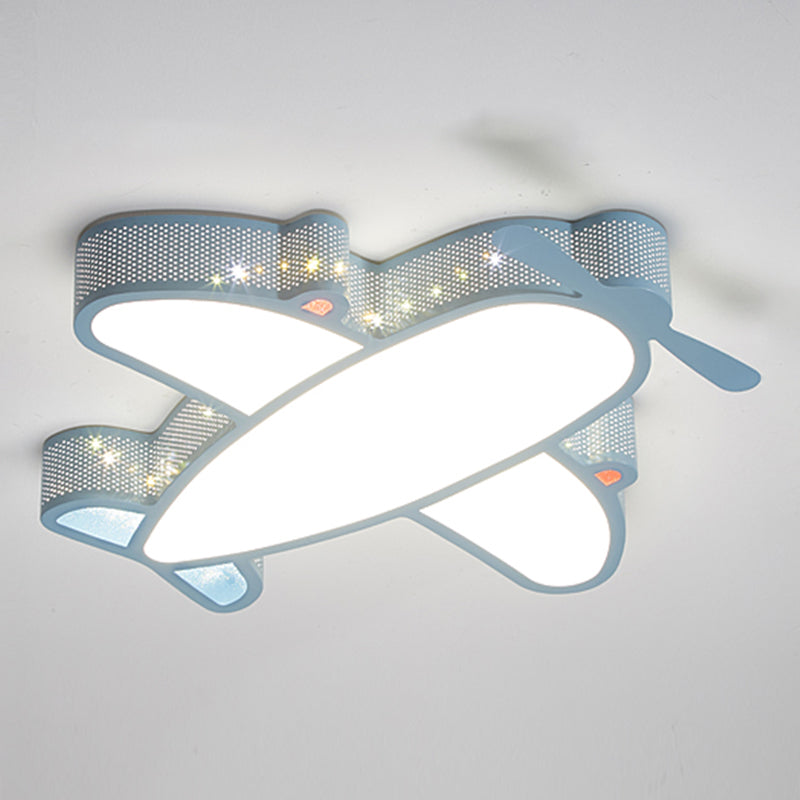 Plane Shape LED Ceiling Lamp Modern Iron 1 Light Flush Mount for Children's Room