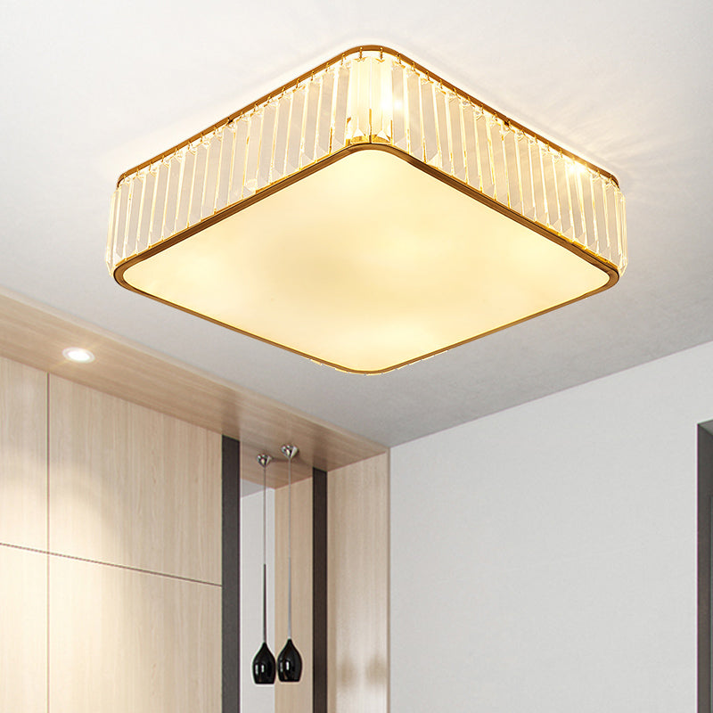 Geometrical Ceiling Flush Mount Light Simplicity Crystal Bedroom Ceiling Lamp