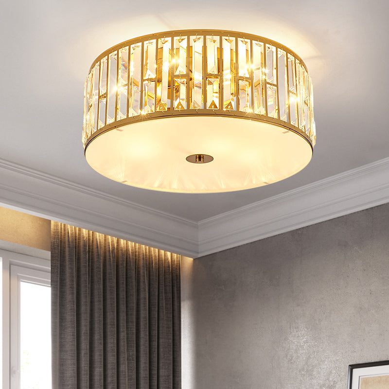 Geometrical Ceiling Flush Mount Light Simplicity Crystal Bedroom Ceiling Lamp