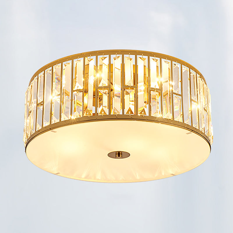 Geometrical Ceiling Flush Mount Light Simplicity Crystal Bedroom Ceiling Lamp