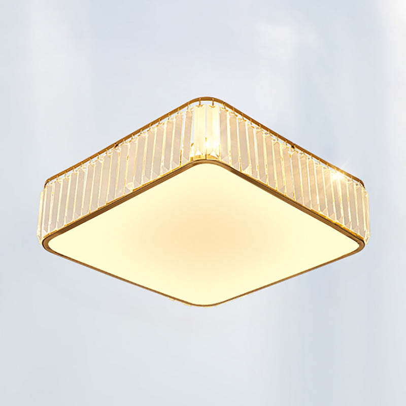 Geometrical Ceiling Flush Mount Light Simplicity Crystal Bedroom Ceiling Lamp