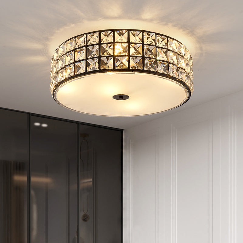 Geometrical Ceiling Flush Mount Light Simplicity Crystal Bedroom Ceiling Lamp