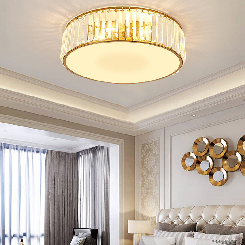 Geometrical Ceiling Flush Mount Light Simplicity Crystal Bedroom Ceiling Lamp