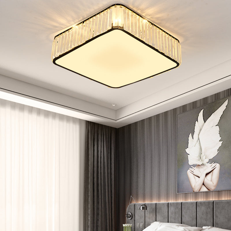 Geometrical Ceiling Flush Mount Light Simplicity Crystal Bedroom Ceiling Lamp