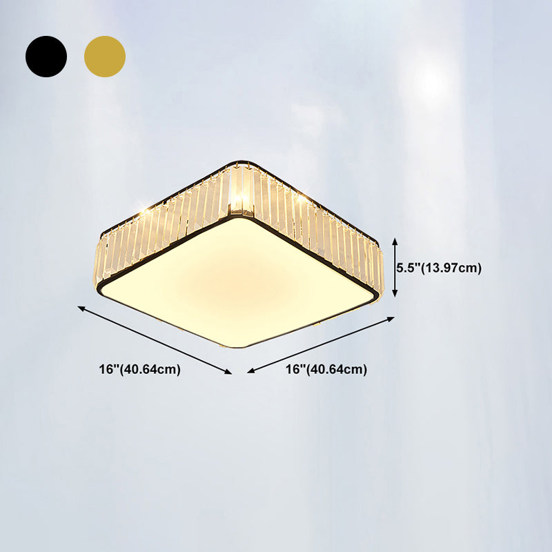 Geometrical Ceiling Flush Mount Light Simplicity Crystal Bedroom Ceiling Lamp