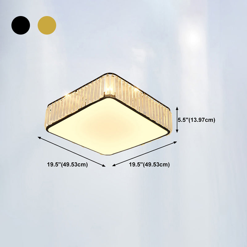 Geometrical Ceiling Flush Mount Light Simplicity Crystal Bedroom Ceiling Lamp