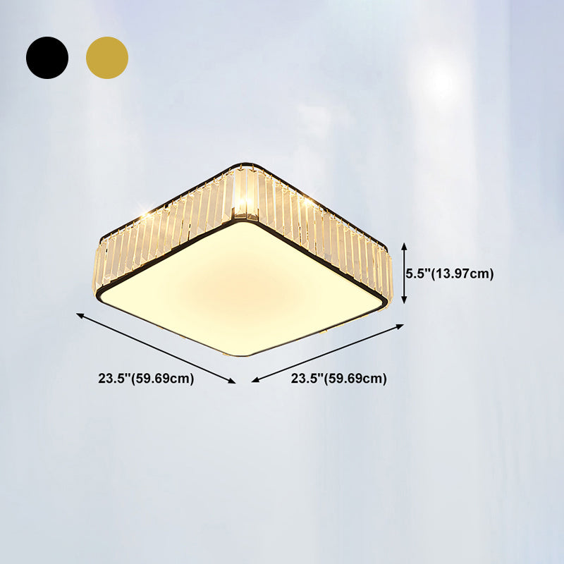 Geometrical Ceiling Flush Mount Light Simplicity Crystal Bedroom Ceiling Lamp