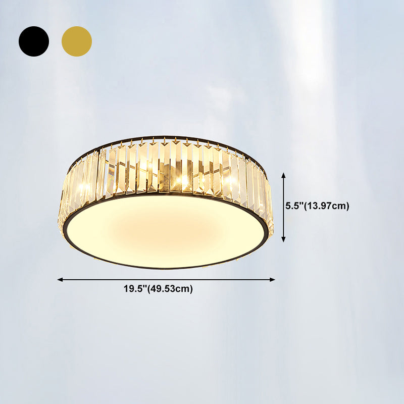 Geometrical Ceiling Flush Mount Light Simplicity Crystal Bedroom Ceiling Lamp