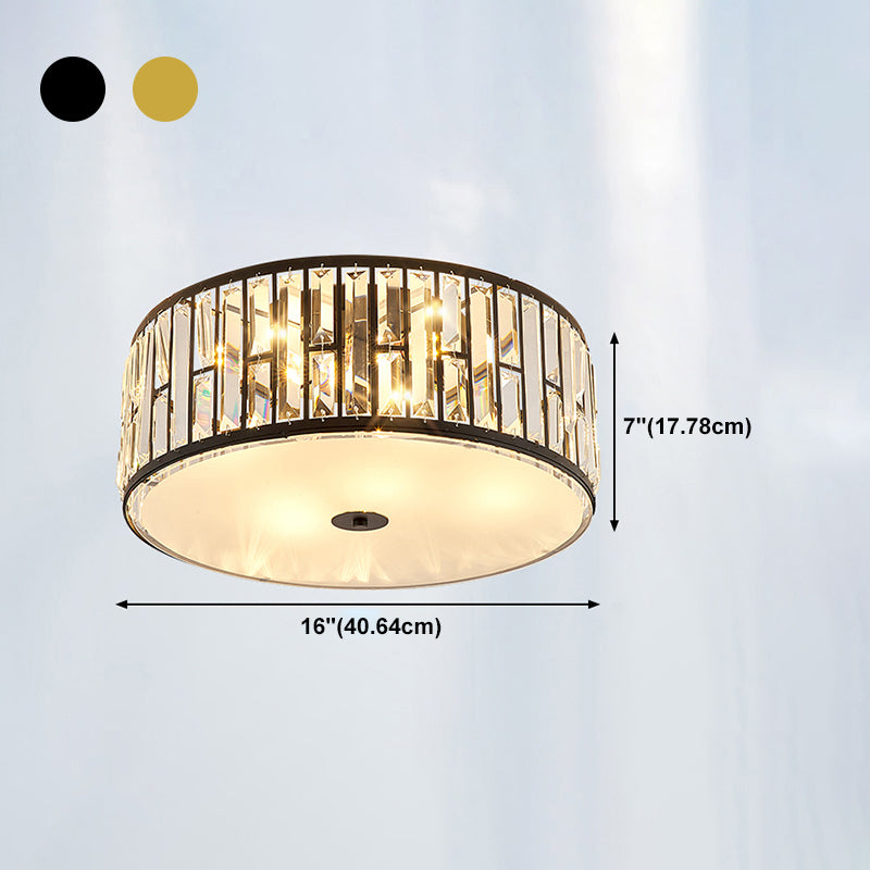 Geometrical Ceiling Flush Mount Light Simplicity Crystal Bedroom Ceiling Lamp