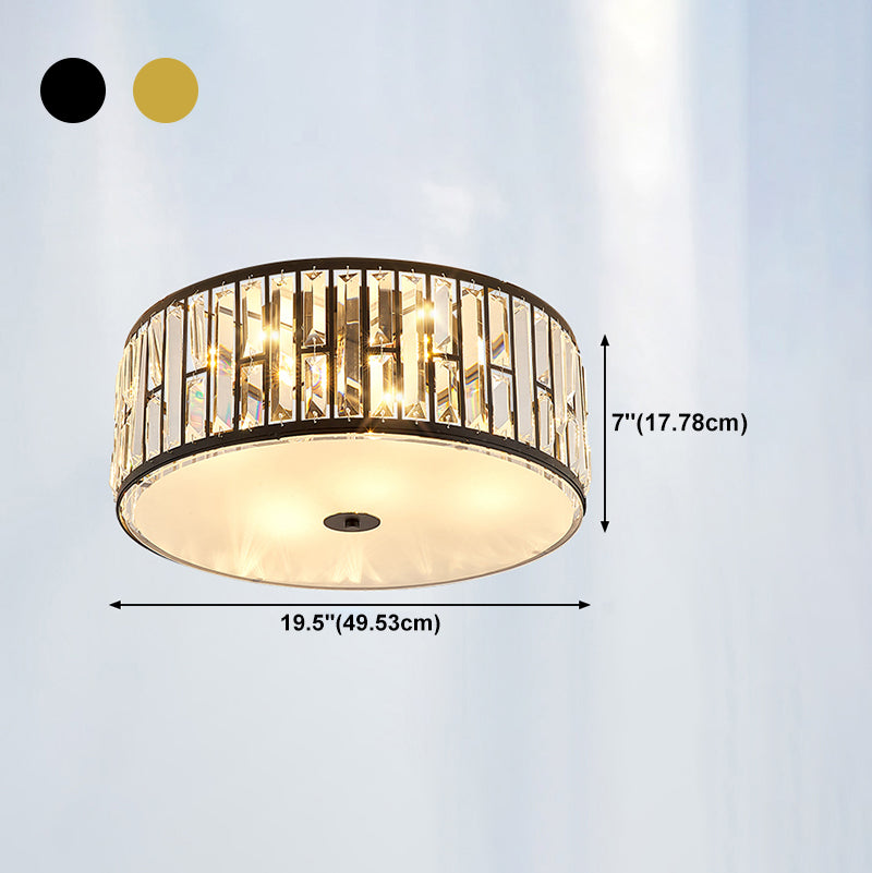 Geometrical Ceiling Flush Mount Light Simplicity Crystal Bedroom Ceiling Lamp