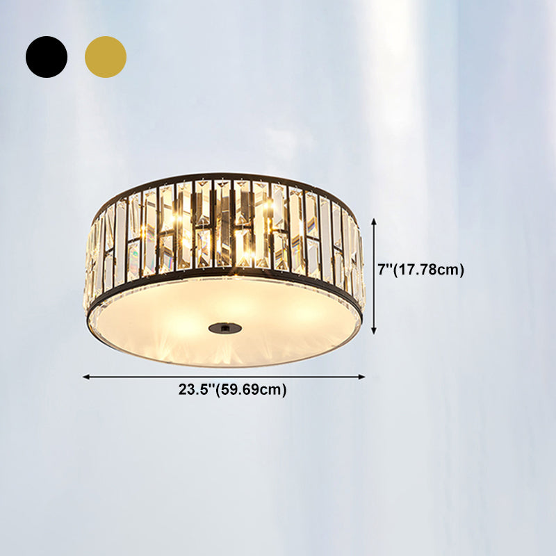 Geometrical Ceiling Flush Mount Light Simplicity Crystal Bedroom Ceiling Lamp