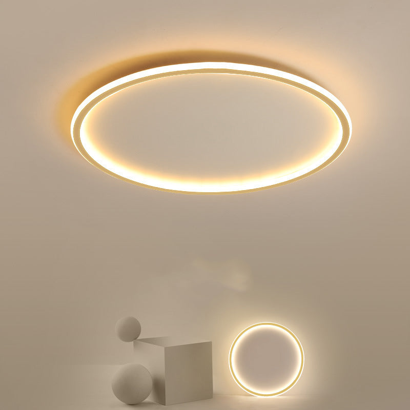 Modern Round Flush Light Fixture Metal 1 Light Flushmount Lighting for Bedroom