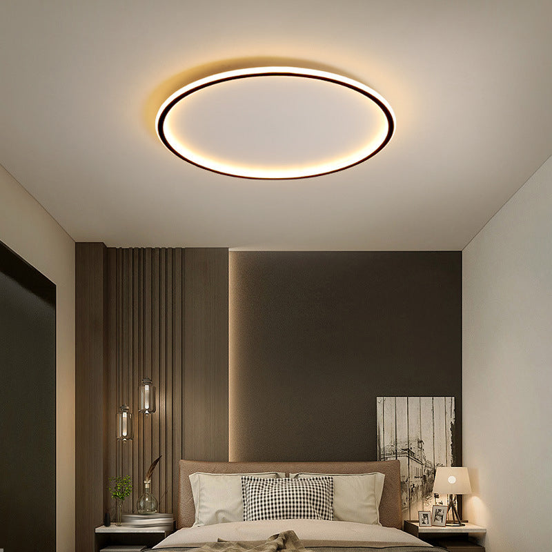 Modern Round Flush Light Fixture Metal 1 Light Flushmount Lighting for Bedroom