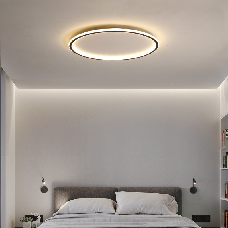 Modern Round Flush Light Fixture Metal 1 Light Flushmount Lighting for Bedroom