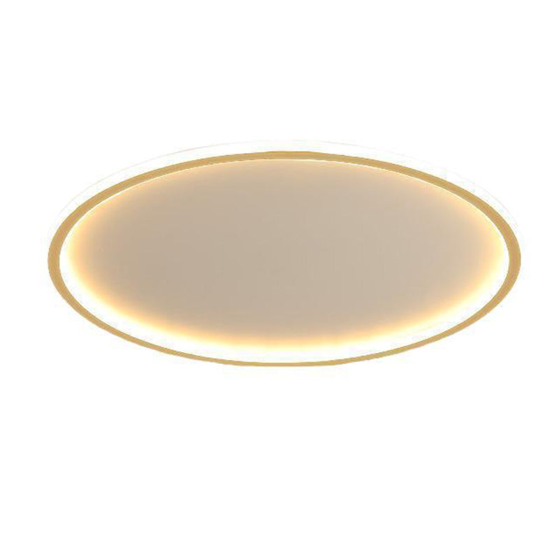 Modern Round Flush Light Fixture Metal 1 Light Flushmount Lighting for Bedroom