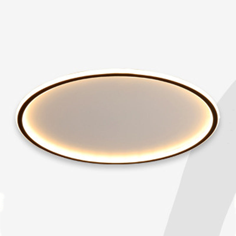 Modern Round Flush Light Fixture Metal 1 Light Flushmount Lighting for Bedroom