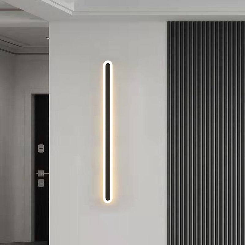 Contemporary Wall Sconce Straight LED Wall Light with Metal for Bedroom