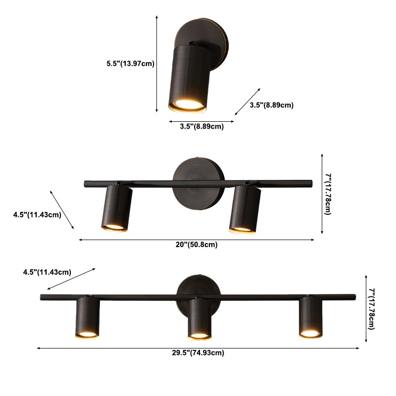 Nordic Style Copper Vanity Light Adjustable Cylinder Shape Vanity Lamp for Shower Room