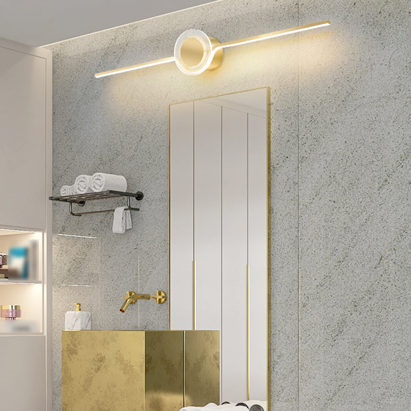 Light Luxury Metal Vanity Light Geometry Strip Shape LED Vanity Lamp for Shower Room