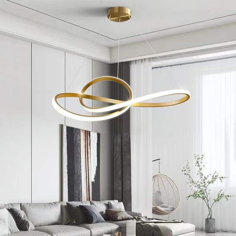 Metal Unique Shape Chandelier Light Modern Style 1 Light Hanging Lamp for Dining Room