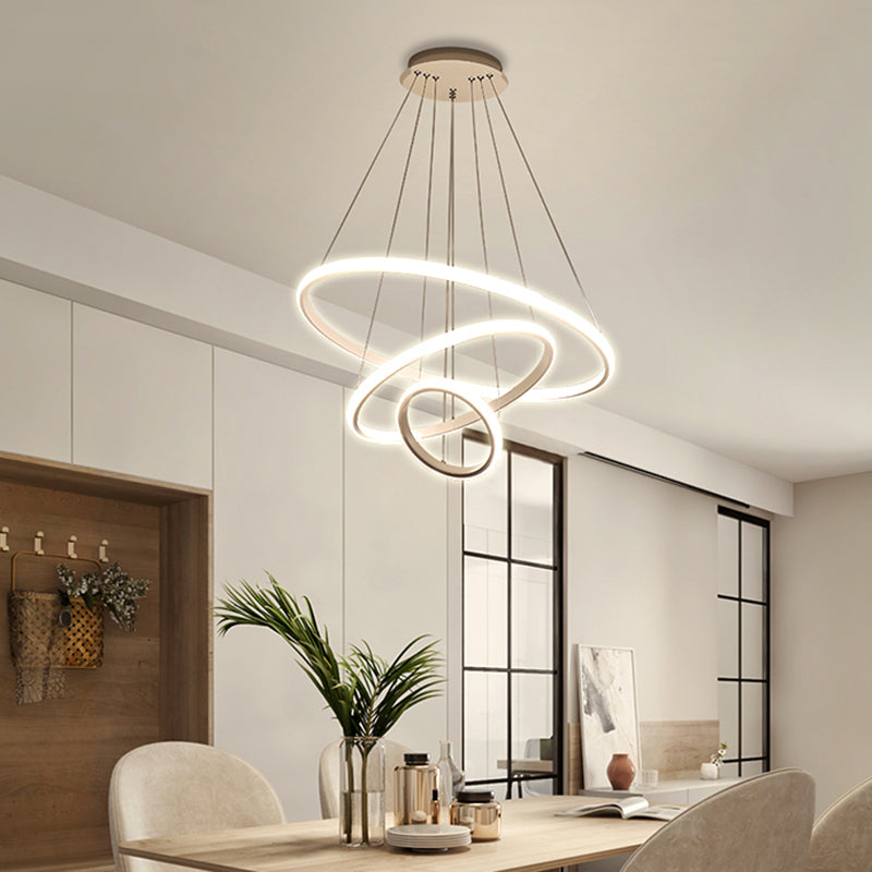 Modern Style Unique Chandelier Metal 3 Light Hanging Lamp for Living Room