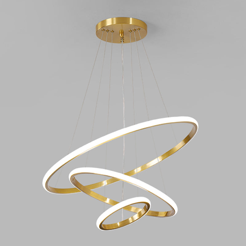Modern Style Unique Chandelier Metal 3 Light Hanging Lamp for Living Room