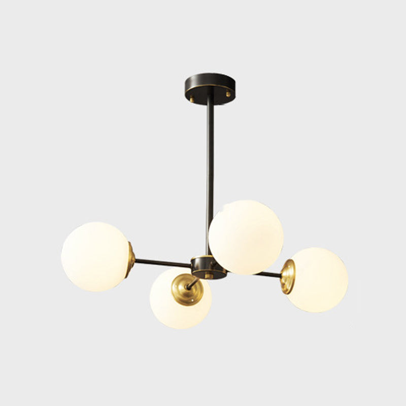 Postmodern Brass Chandelier Globe Chandelier Pendant with Glass for Living Room
