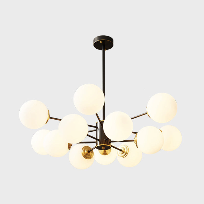 Postmodern Brass Chandelier Globe Chandelier Pendant with Glass for Living Room