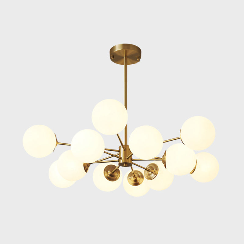 Postmodern Brass Chandelier Globe Chandelier Pendant with Glass for Living Room