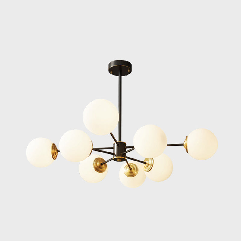 Postmodern Brass Chandelier Globe Chandelier Pendant with Glass for Living Room