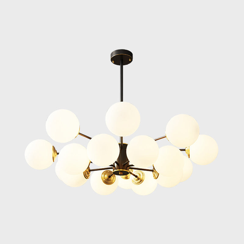 Postmodern Brass Chandelier Globe Chandelier Pendant with Glass for Living Room