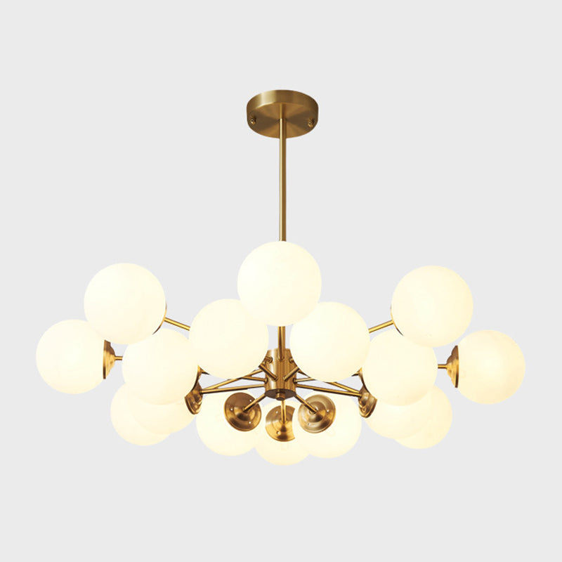 Postmodern Brass Chandelier Globe Chandelier Pendant with Glass for Living Room