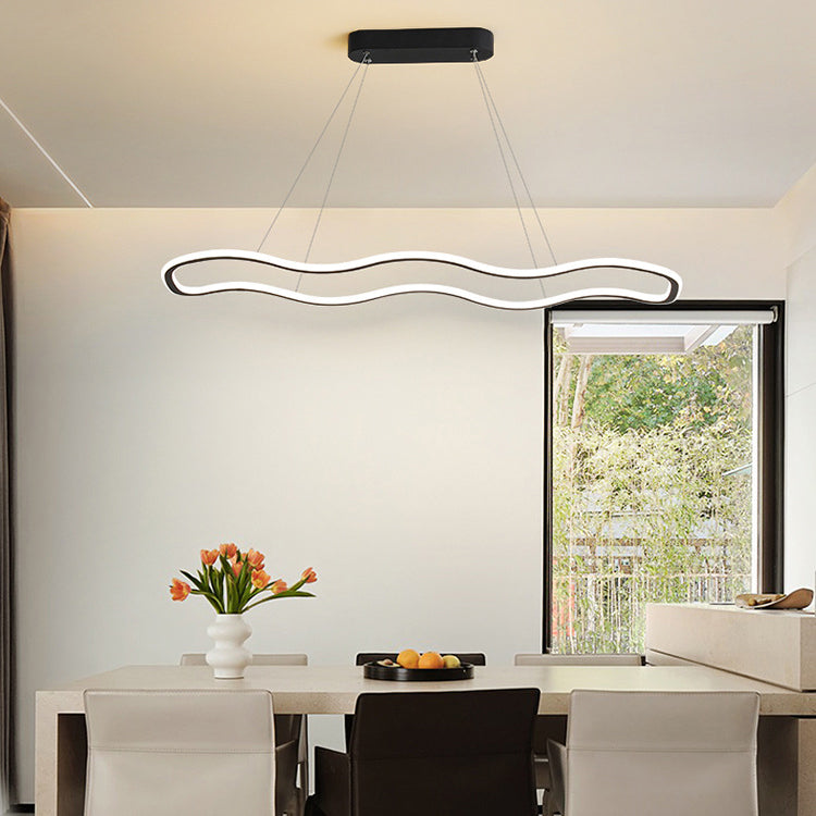 Metal Wave Shape Flush Ceiling Light Modern Style 1 Light Flush Mount Lighting Fixtures