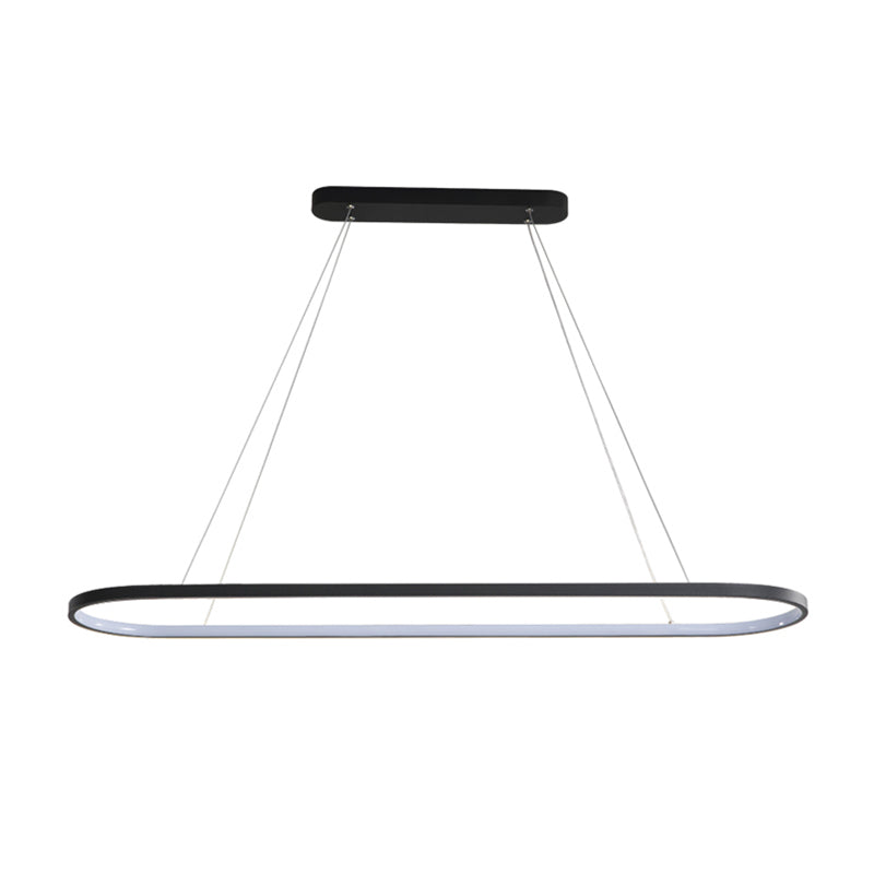 Metal Oval Shape Flush Ceiling Light Modern Style 1-Light Flush Mount Lighting Fixtures