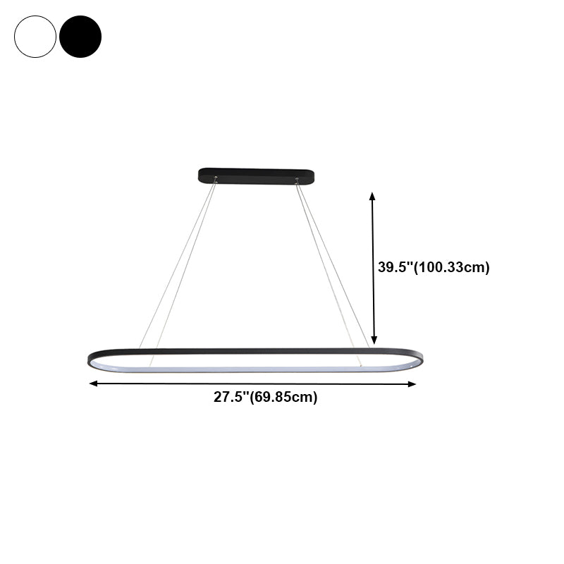 Metal Oval Shape Flush Ceiling Light Modern Style 1-Light Flush Mount Lighting Fixtures