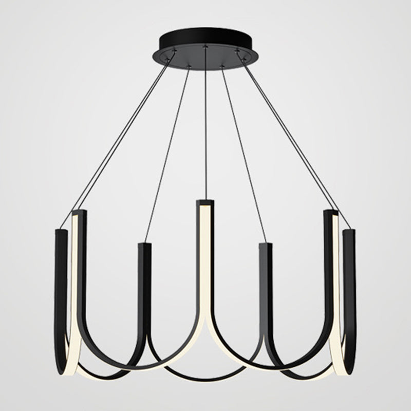 Modern Style Unique Chandelier Metal Multi Light Hanging Lamp for Living Room