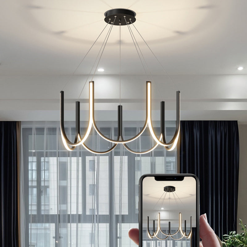 Modern Style Unique Chandelier Metal Multi Light Hanging Lamp for Living Room