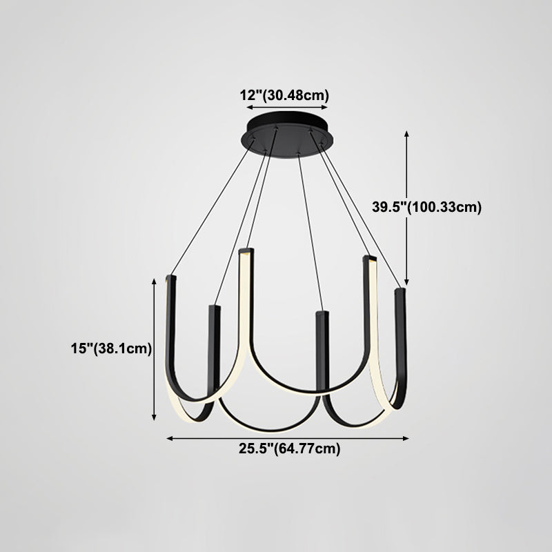 Modern Style Unique Chandelier Metal Multi Light Hanging Lamp for Living Room