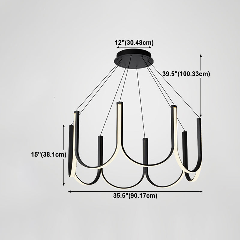 Modern Style Unique Chandelier Metal Multi Light Hanging Lamp for Living Room