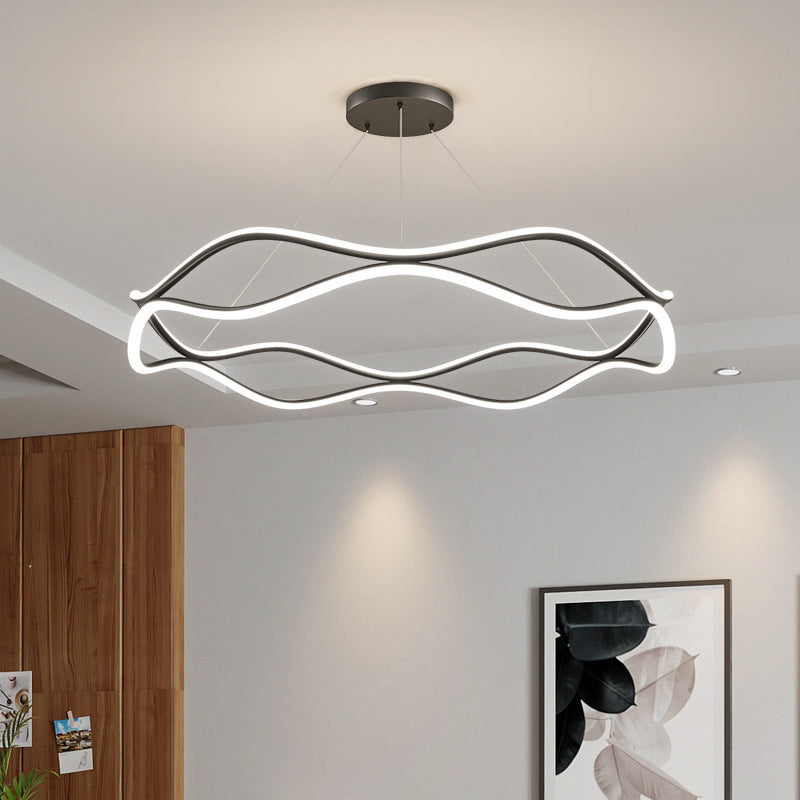 Metal Linear Shape Flush Ceiling Light Modern Style 2 Lights Flush Mount Lighting Fixtures