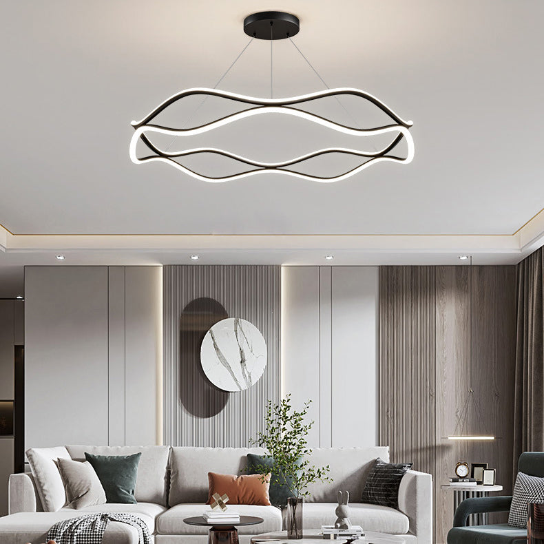 Metal Linear Shape Flush Ceiling Light Modern Style 2 Lights Flush Mount Lighting Fixtures