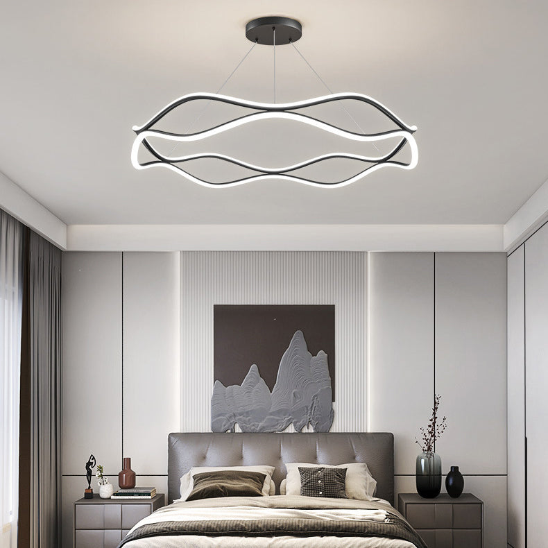 Metal Linear Shape Flush Ceiling Light Modern Style 2 Lights Flush Mount Lighting Fixtures