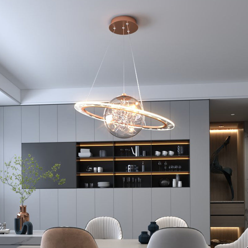 Nordic Style Metal Chandelier Globe LED Chandelier Pendant for Living Room