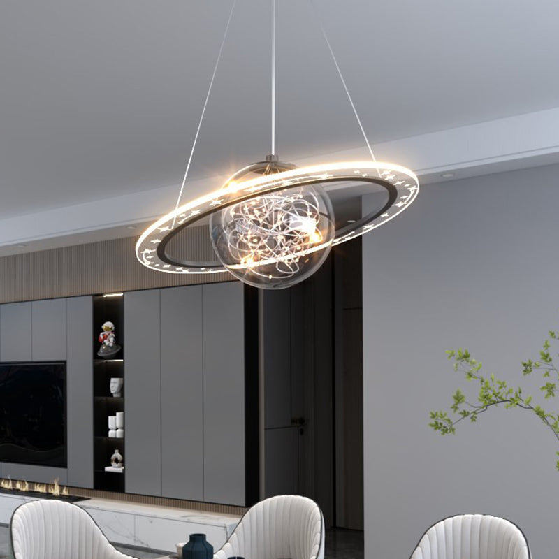 Nordic Style Metal Chandelier Globe LED Chandelier Pendant for Living Room