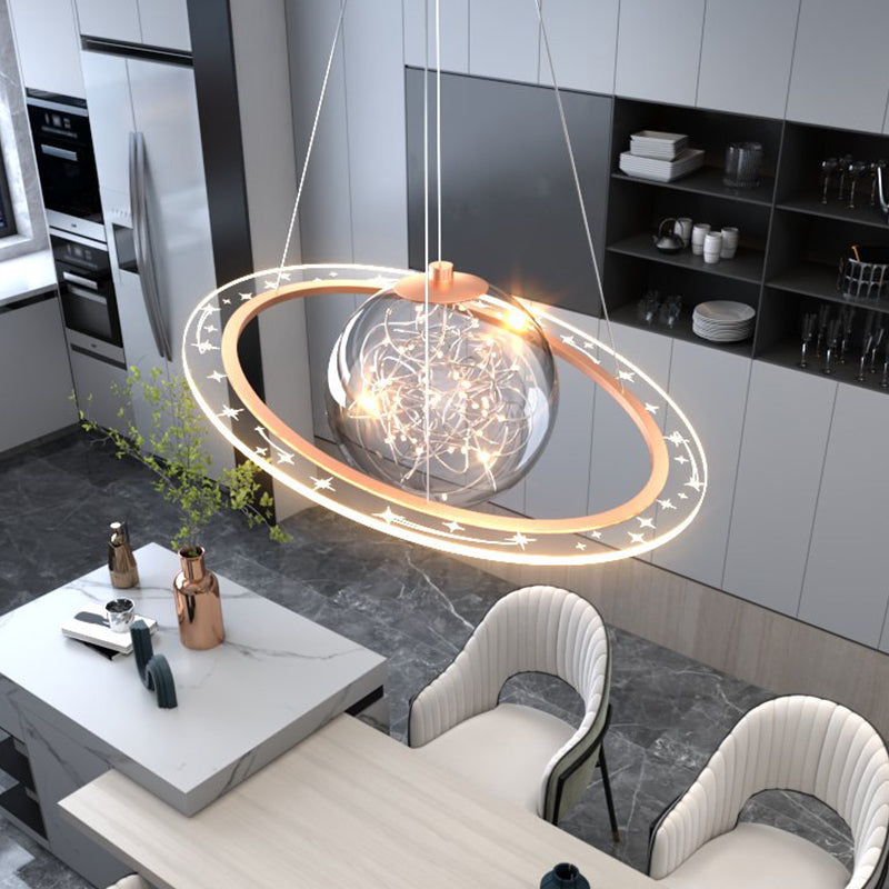 Nordic Style Metal Chandelier Globe LED Chandelier Pendant for Living Room