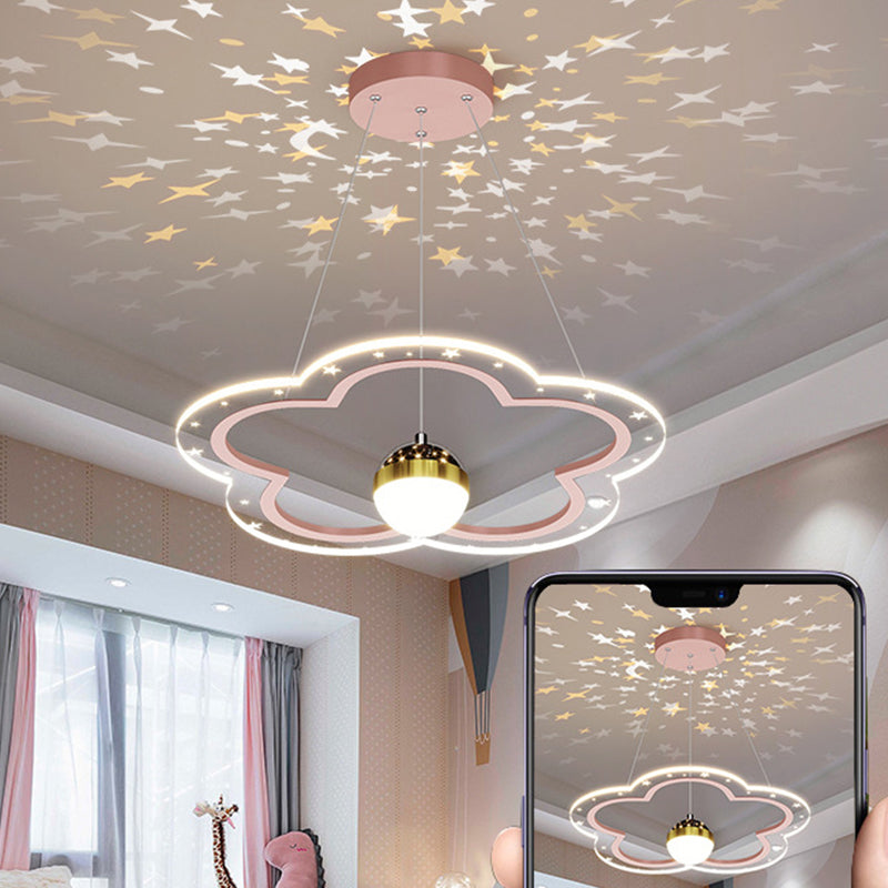 Pink Geometric Chandelier Nordic LED Chandelier Pendant for Kid's Room