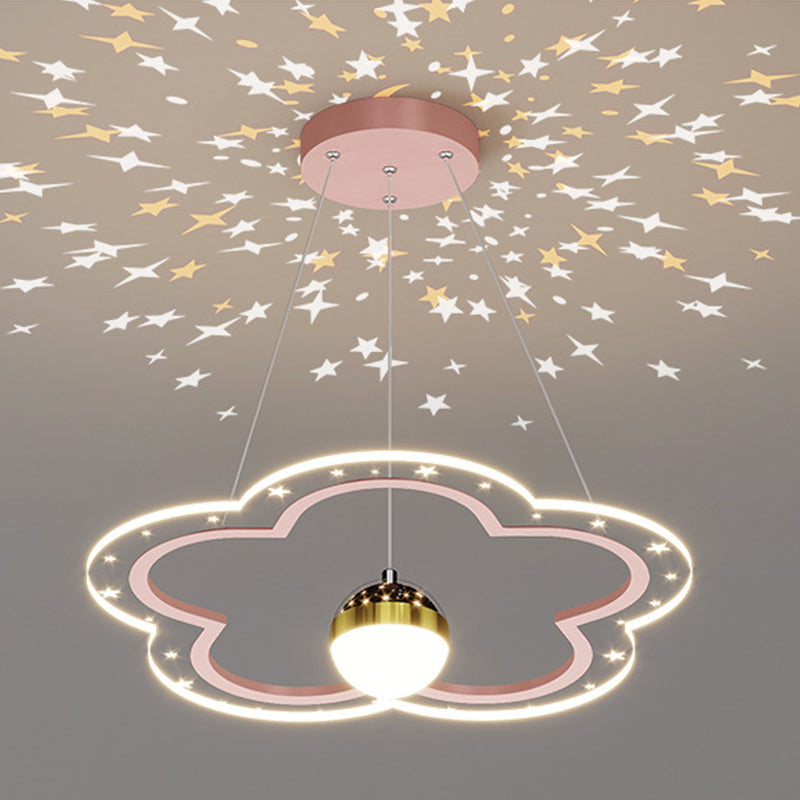 Pink Geometric Chandelier Nordic LED Chandelier Pendant for Kid's Room