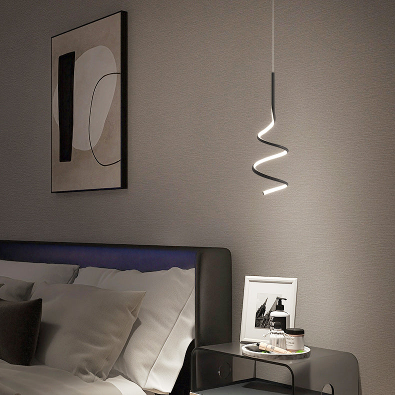 Contemporary Style Linear Shape Pendant Light Metal 1-Light Hanging Lamp