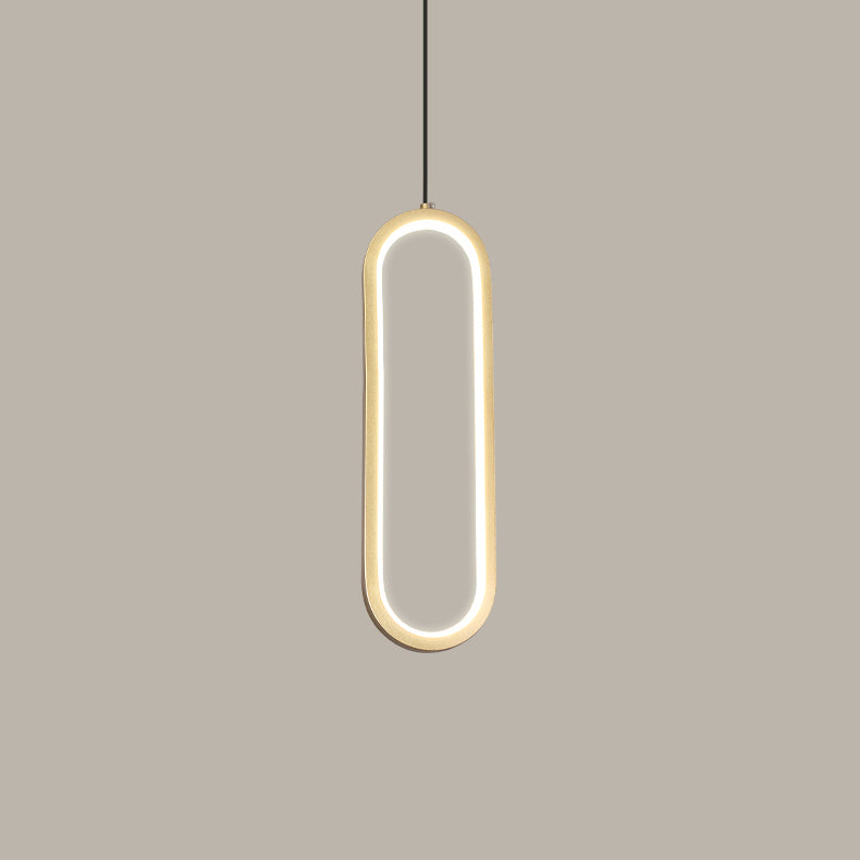 Contemporary Style Linear Shape Pendant Light Metal 1-Light Hanging Lamp