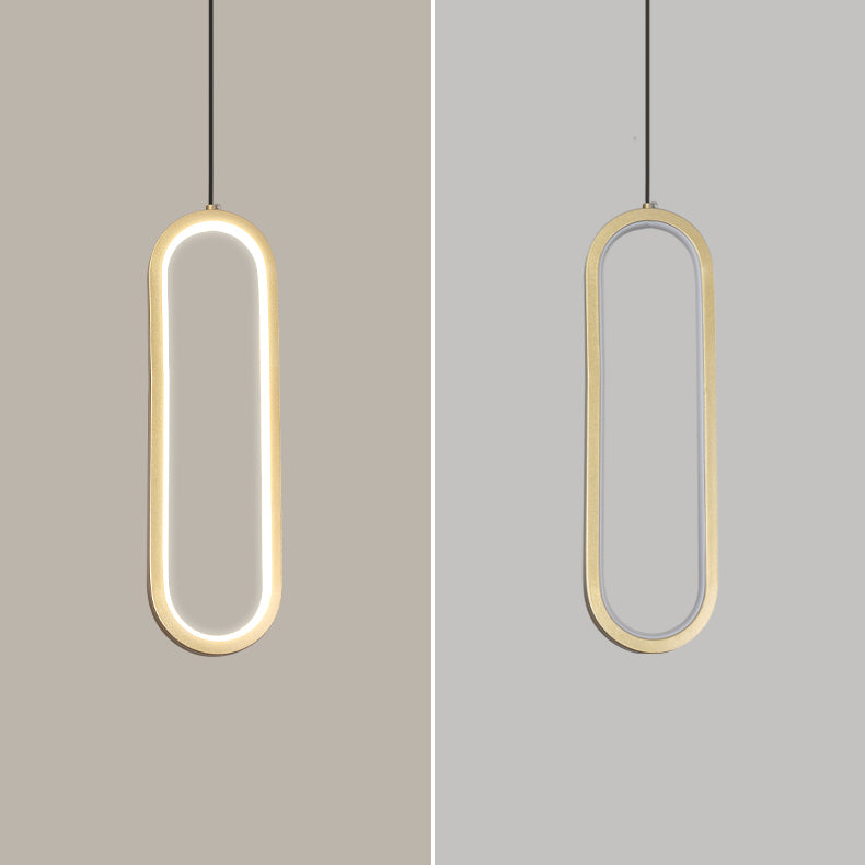 Contemporary Style Linear Shape Pendant Light Metal 1-Light Hanging Lamp